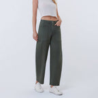 Grüne Barrel Leg Jeans