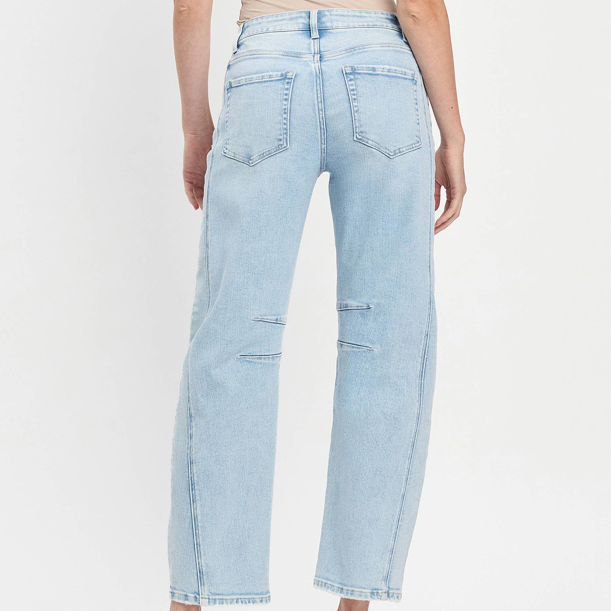 High Waist Jeans Mit Barrel Leg Und Heller Waschung