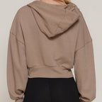 Kapuzenjacke aus French Terry mit Reißverschluss und langen Ärmeln